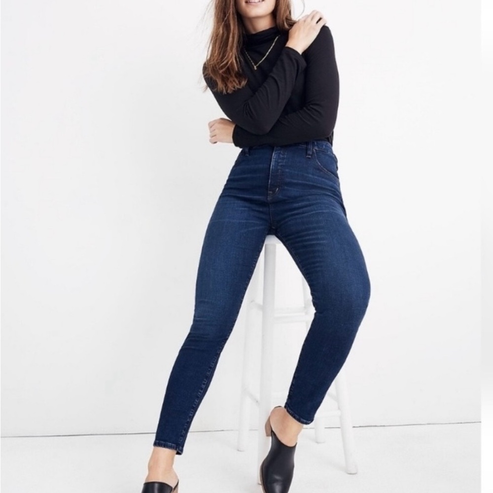 Madewell Curvy High Rise Skinny Jeans High Waisted Pants Dark Wash Hayes Size 29